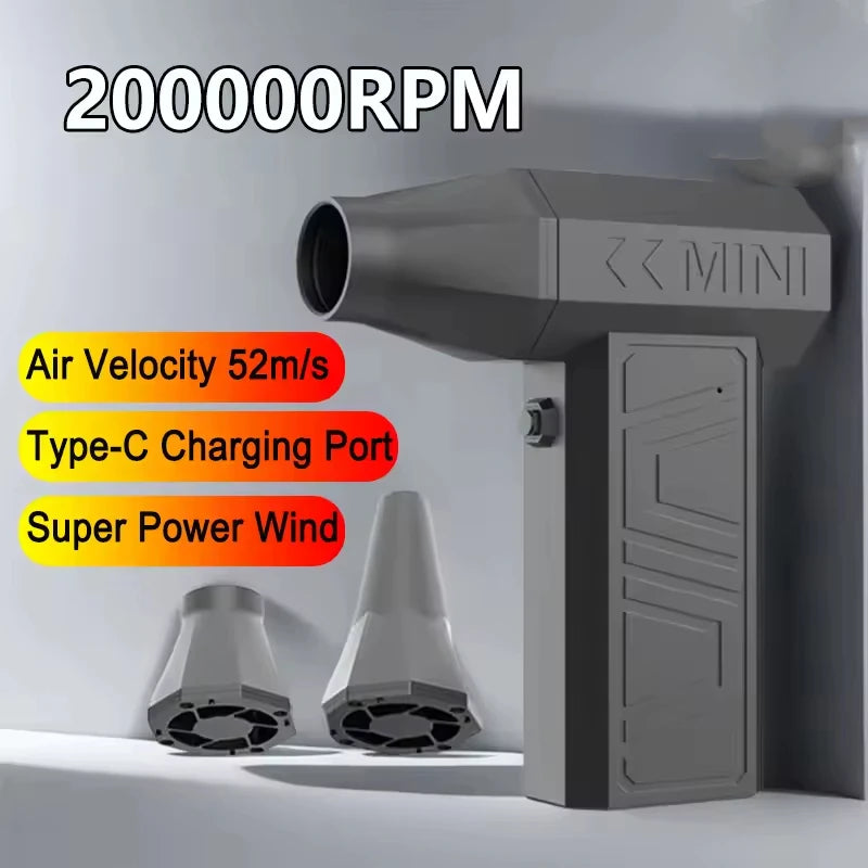 HomeFyZy AirBlitz™ 200000RPM Powerful Air Violent Fan Portable Dust Cleaner Type C Charging Strong Wind 52m/s Brushless Turbo Jet Blower 2025