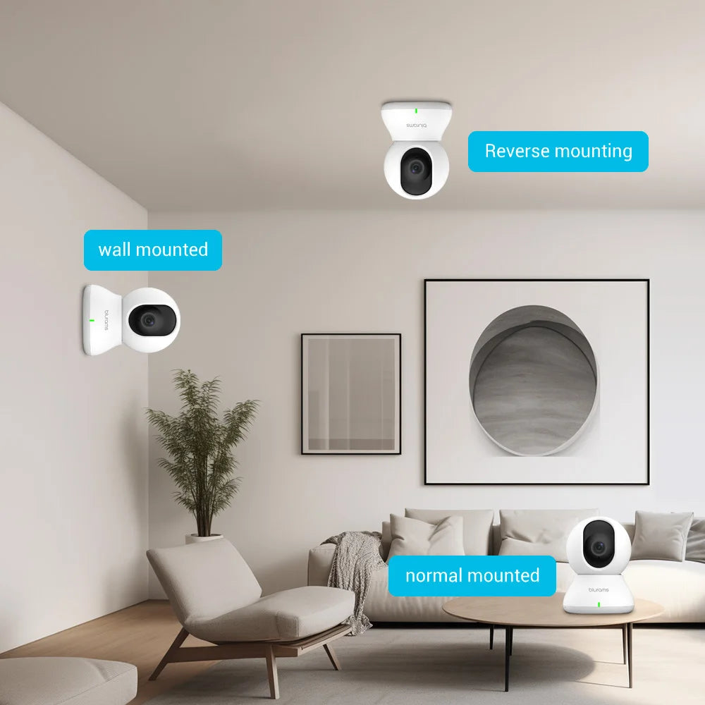 HomeFyZy 360View™ 2.4&5G WiFi Indoor Camera, 2K, 360° PTZ Pet Dog IP CCTV Camera with Phone App, 2-Way Talk, Night Vision