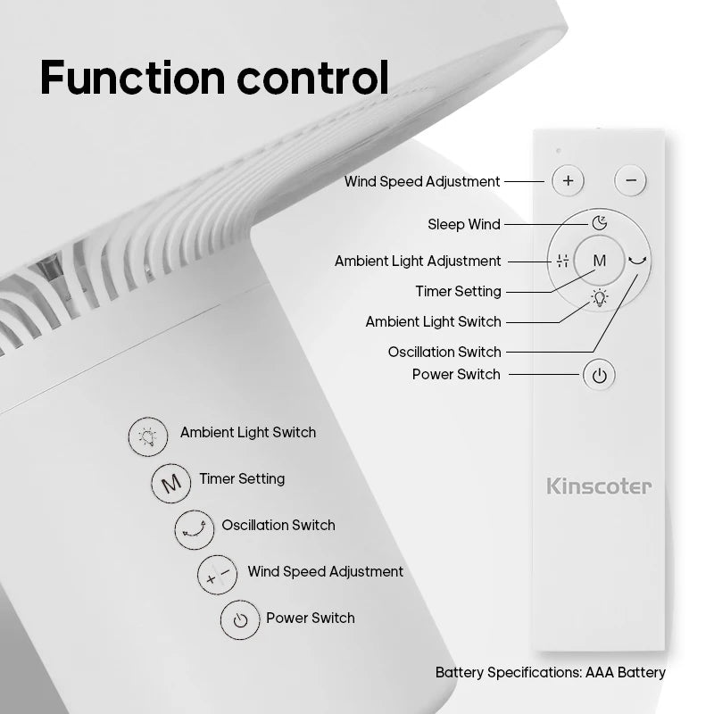 HomeFyzy BreezePro™ – 4-Speed Silent Air Circulator Fan with Remote Control