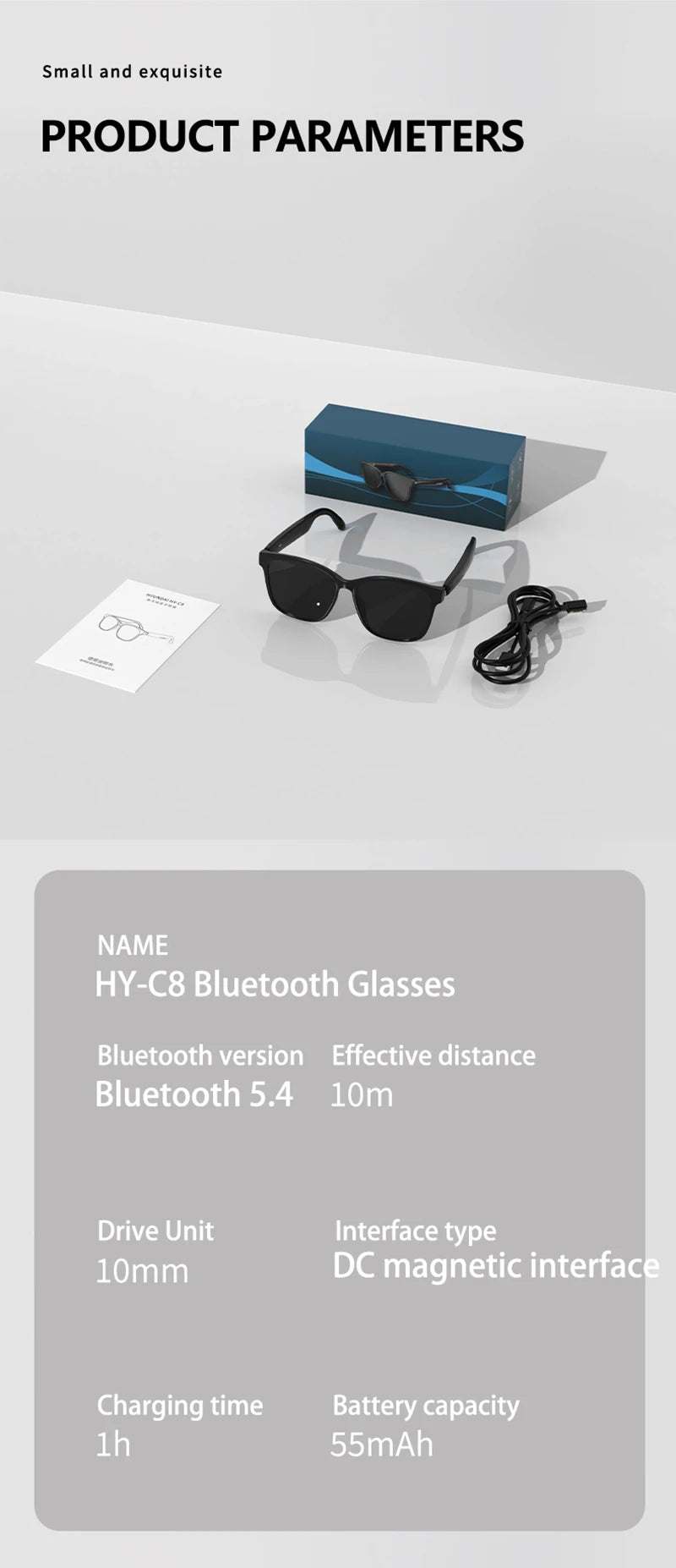 Xiaomi HY-C8 Smart Glasses - AI Intelligent Translation Wireless Bluetooth