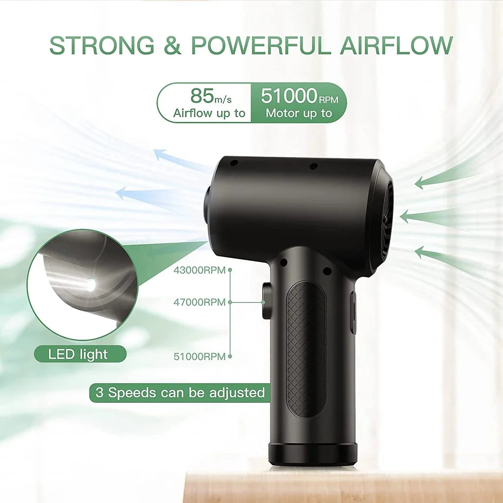 HomeFyZy DustBlow™ 51000RPM Cordless Compressed Air Blower with LED Light