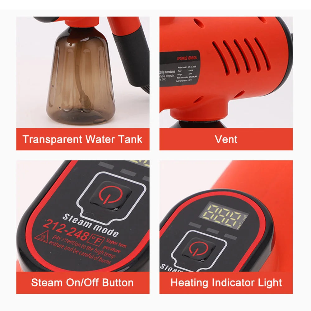 SteamPure Pro™ handheld steam cleaner and garment steamer for ironing clothes, removing wrinkles, sanitizing fabrics and deep cleaning surfaces.