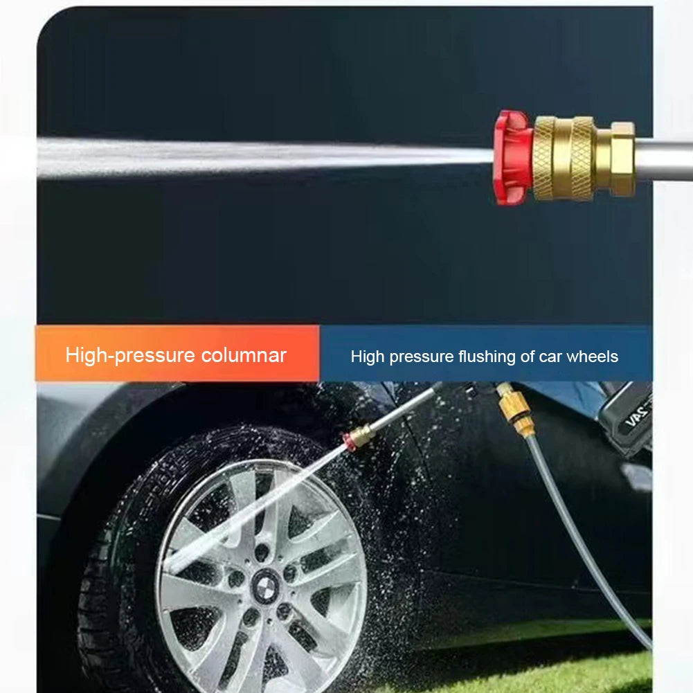 JetWash Max™ handheld power washer with bucket water intake system cleaning a vehicle without outdoor tap.