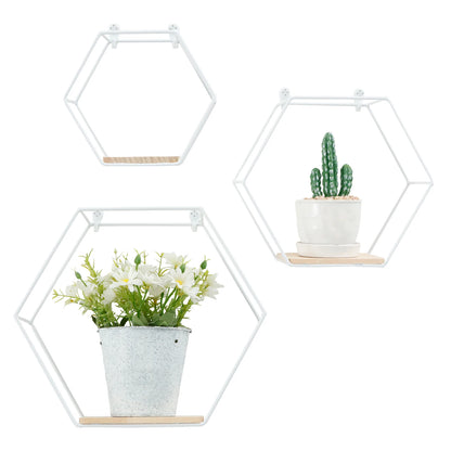HomeFyZy HexaShelf™ - Hexagon Shape Floating Shelves for Living Room Bedroom Handicraft Display