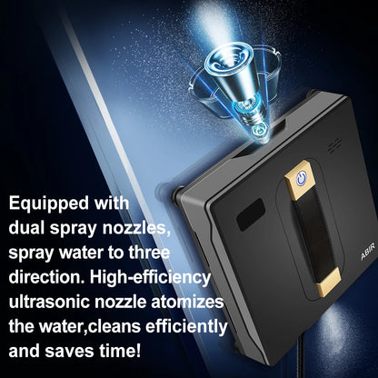 HomeFyZy GlassBot™ - Dual Water Spray, Smart Memory ,High Vacuum Suction, Laser Sensor, Home Wall Glass Cleaning Robot