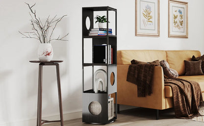 HomeFyZy SpinShelf™- 4-Tier 360° Spinning Bookcase, Corner Shelf Organizer, Storage Rack