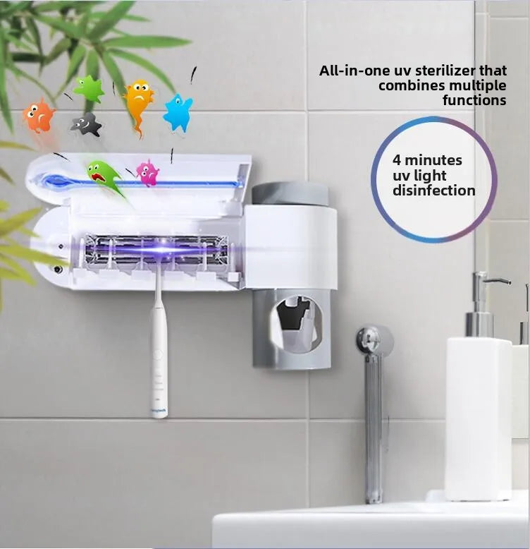 HomeFyZy UVSmart Brush Station™- Toothbrush Holder Wall Mounted Solar UV Light Sterilizer