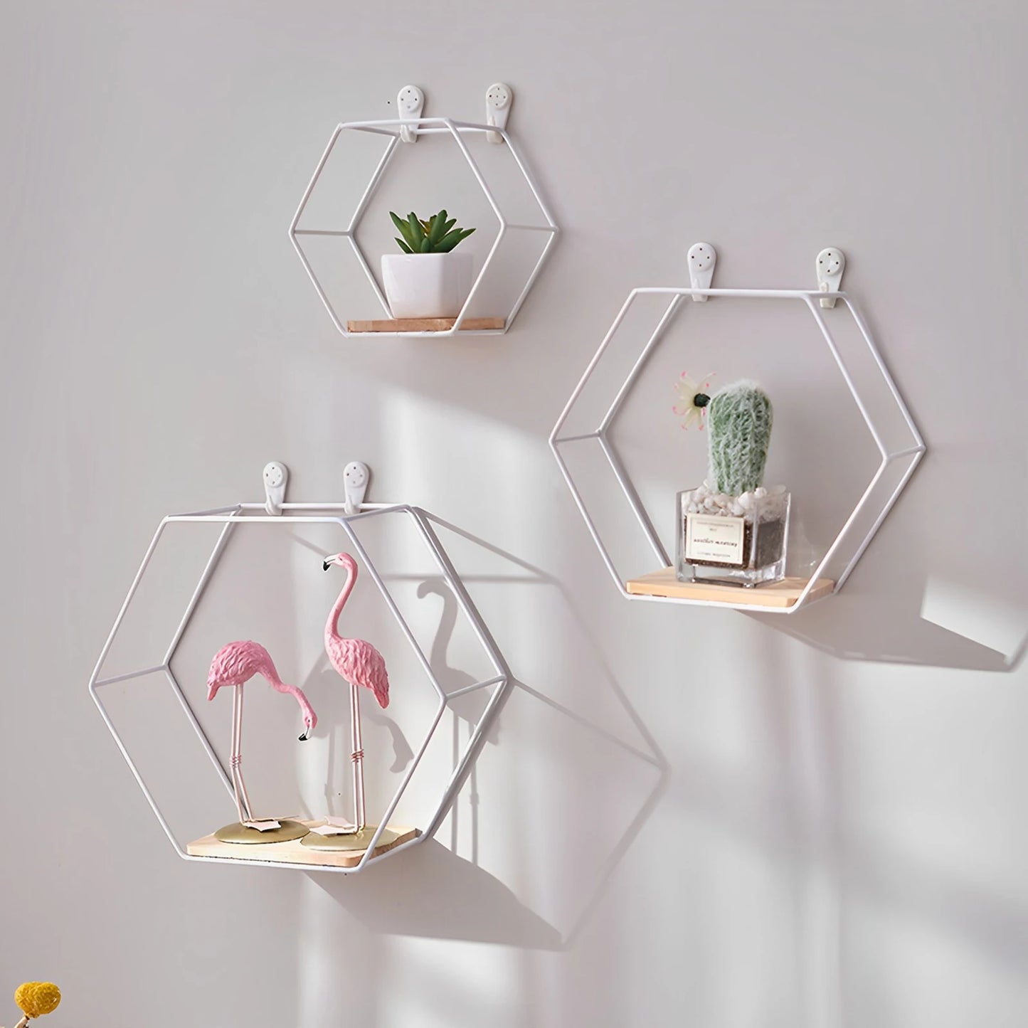 HomeFyZy HexaShelf™ - Hexagon Shape Floating Shelves for Living Room Bedroom Handicraft Display
