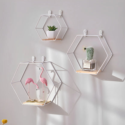 HomeFyZy HexaShelf™ - Hexagon Shape Floating Shelves for Living Room Bedroom Handicraft Display