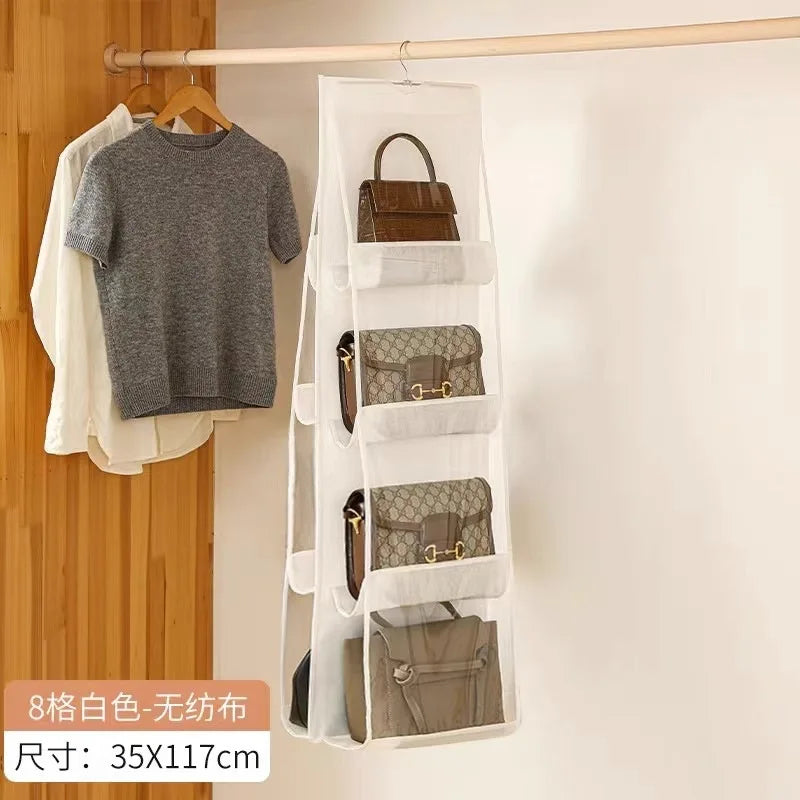 HomeFyZy BagGuard™ – Hanging 8-Pocket Handbag & Purse Organizer