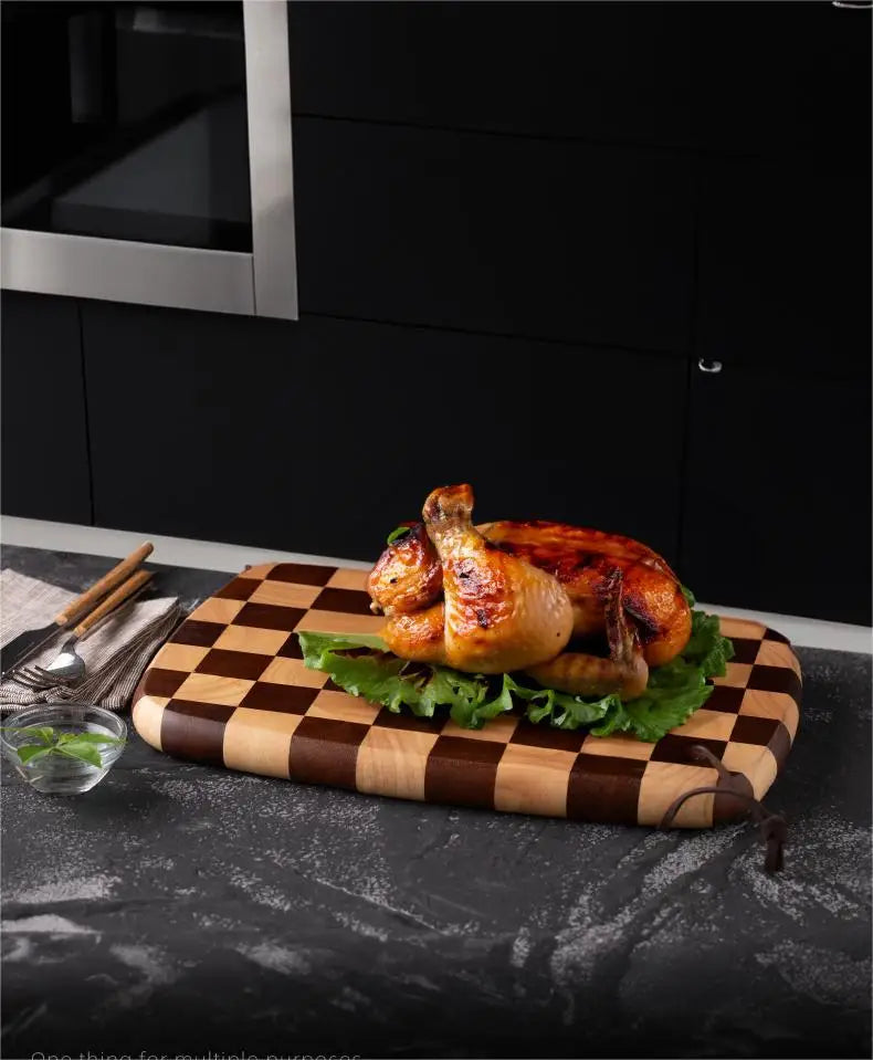 HomeFyZy BoardCraft™ Checkerboard Cutting Board - Stylish Butcher Block