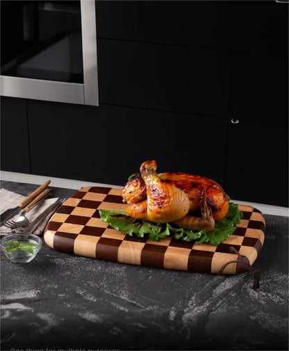 HomeFyZy BoardCraft™ Checkerboard Cutting Board - Stylish Butcher Block