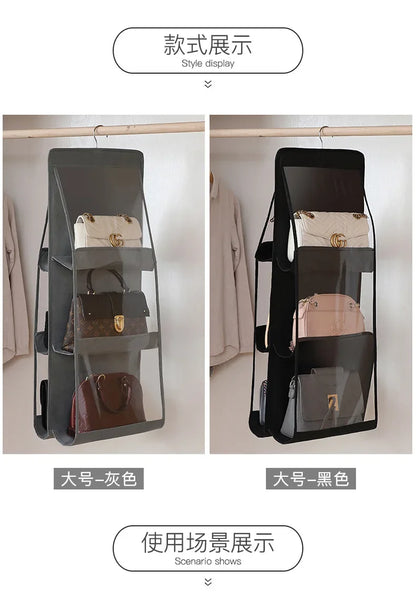 HomeFyZy BagGuard™ – Hanging 8-Pocket Handbag & Purse Organizer