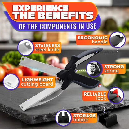 HomeFyZy- 2-in-1 Food Scissors™ - Food Scissors with Cutting Board