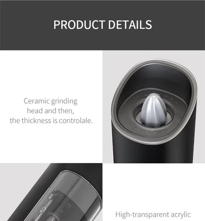 HomeFyZy SeasonPro™ - Electric Automatic Salt and Pepper Grinder Set with Led Light Grinder