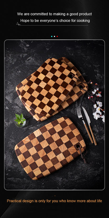 HomeFyZy BoardCraft™ Checkerboard Cutting Board - Stylish Butcher Block