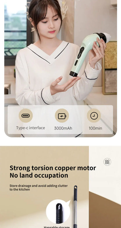 HomeFyZy Spin Brush Clean™ 9-in-1 Electric Cleaning Brush Electric Spin Cleaning Scrubber Electric Cleaning Tools