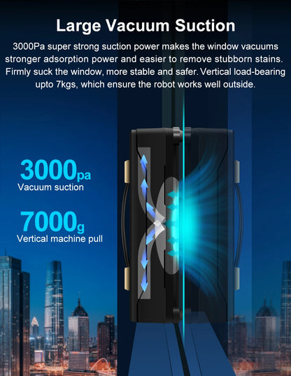 HomeFyZy GlassBot™ - Dual Water Spray, Smart Memory ,High Vacuum Suction, Laser Sensor, Home Wall Glass Cleaning Robot