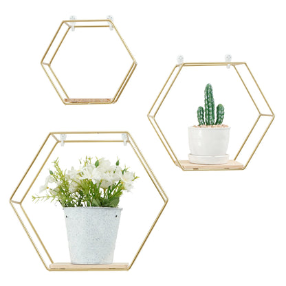 HomeFyZy HexaShelf™ - Hexagon Shape Floating Shelves for Living Room Bedroom Handicraft Display