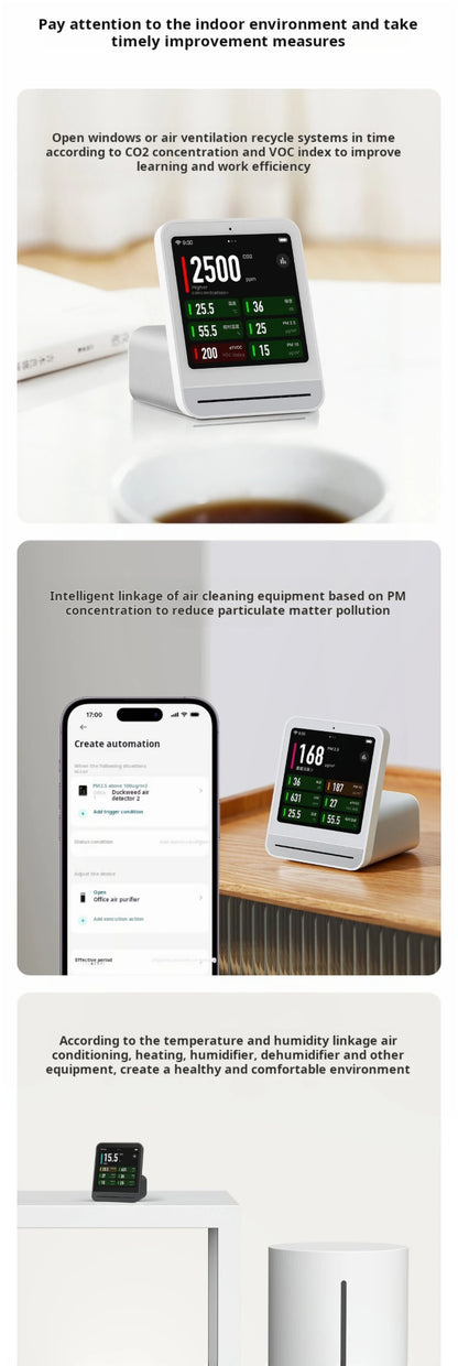 HomeFyZy AirSense™ – Smart Air Quality Monitor (CO₂, PM2.5, Temp & Humidity)