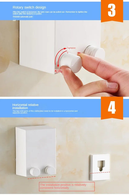 HomeFyZy FlexDry Retractable Line™ - Retractable Clothesline Stainless Seel, Space-Saving
