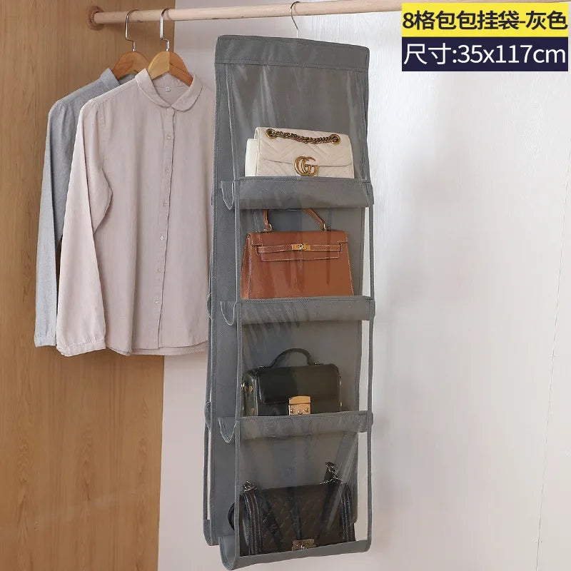 HomeFyZy BagGuard™ – Hanging 8-Pocket Handbag & Purse Organizer