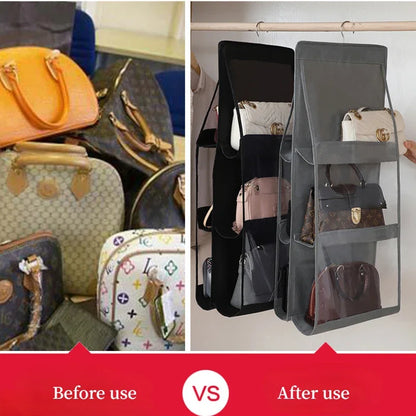 HomeFyZy BagGuard™ – Hanging 8-Pocket Handbag & Purse Organizer
