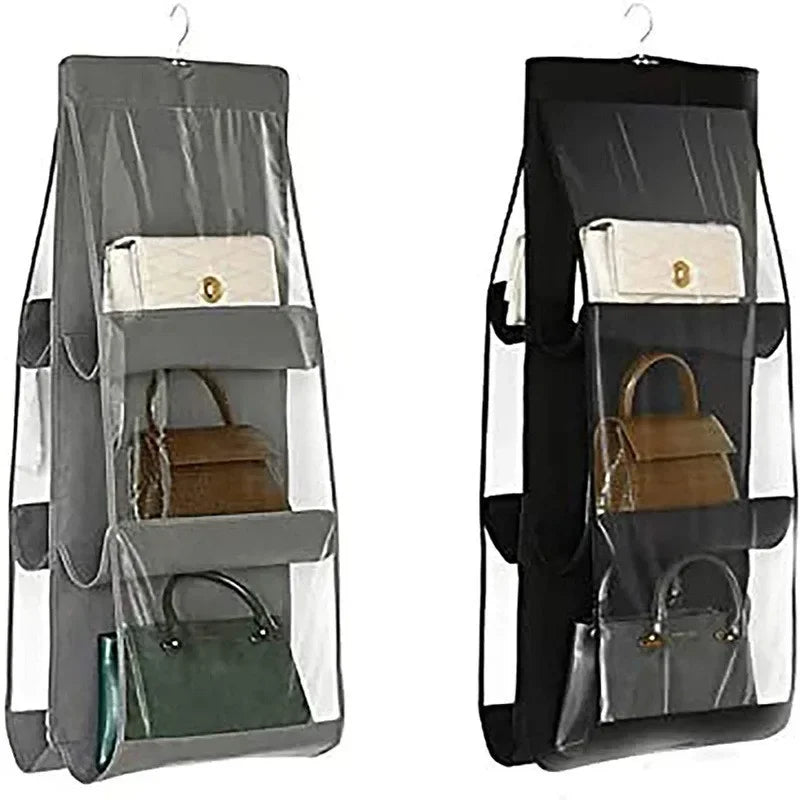 HomeFyZy BagGuard™ – Hanging 8-Pocket Handbag & Purse Organizer