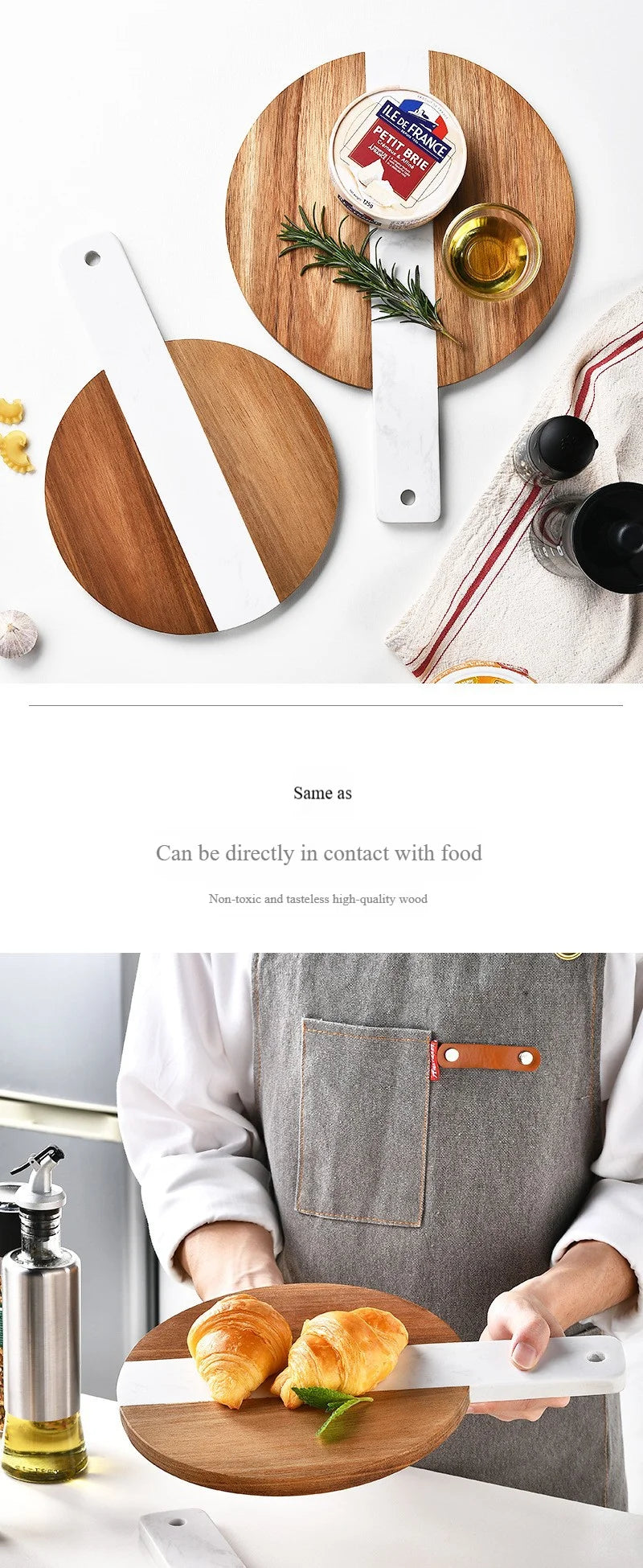 HomeFyZy LuxeBoard™ Chopping Board with Handle - Non-Slip Kitchen Board for Slicing, Dicing & Serving Food