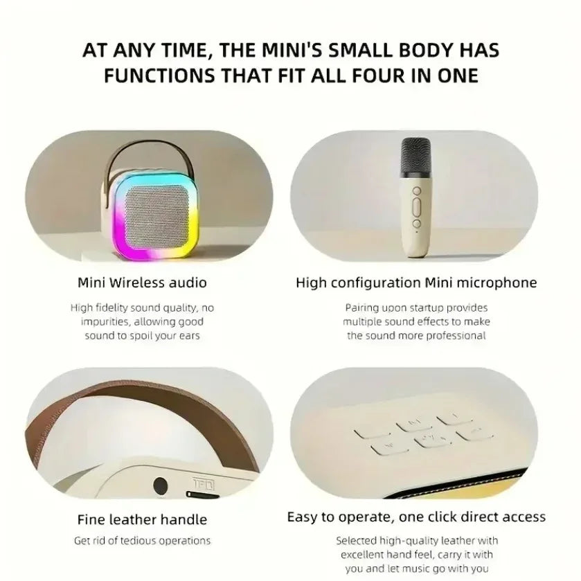 HomeFyZy SongWave™ – Portable Bluetooth Karaoke Speaker with Wireless Mic