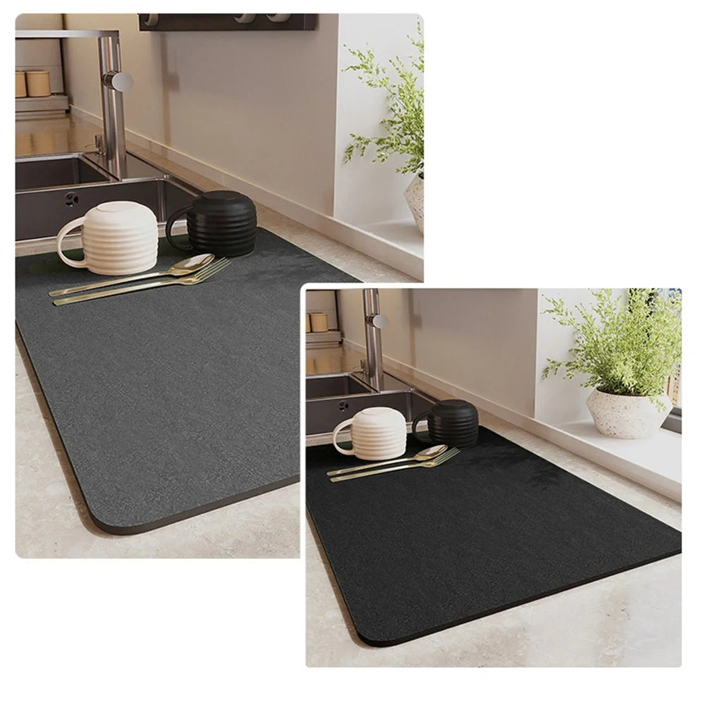 HomeFyZy QuickDry Sink Mat™ - Large Kitchen Super Absorbent Mat, Coffee Dish Draining Mat Drying Mat Quick Dry