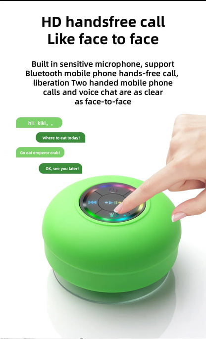 HomeFyZy GlowWave Bluetooth Speaker™ - Portable Waterproof Bluetooth Shower Speaker with Suction Cup and LED Lights 3D