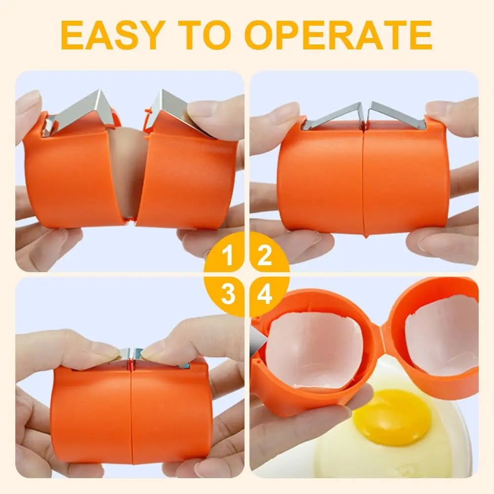 HomeFyZy EggShell Opener Set™ - New Egg Cracker Tool for Raw Eggs, Hard Boiled Egg Peeler Separator