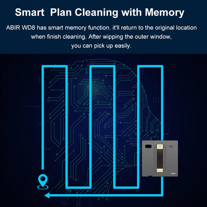 HomeFyZy GlassBot™ - Dual Water Spray, Smart Memory ,High Vacuum Suction, Laser Sensor, Home Wall Glass Cleaning Robot