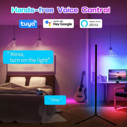 HomeFyZy RGB Smart Corner Lamp™ - 160cm Smart Tuya Corner Floor Lamp RGB LED, Modern Mood Lighting Alexa Stand Lights