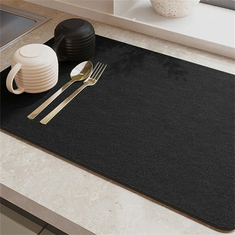 HomeFyZy QuickDry Sink Mat™ - Large Kitchen Super Absorbent Mat, Coffee Dish Draining Mat Drying Mat Quick Dry