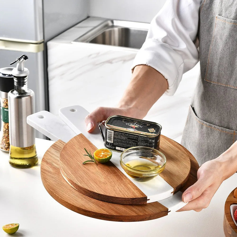 HomeFyZy LuxeBoard™ Chopping Board with Handle - Non-Slip Kitchen Board for Slicing, Dicing & Serving Food