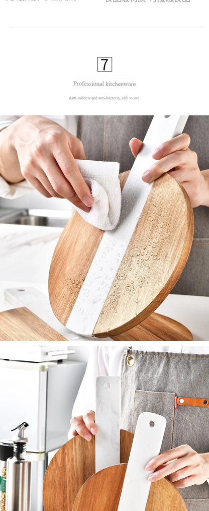 HomeFyZy LuxeBoard™ Chopping Board with Handle - Non-Slip Kitchen Board for Slicing, Dicing & Serving Food