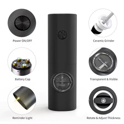 HomeFyZy SeasonPro™ - Electric Automatic Salt and Pepper Grinder Set with Led Light Grinder