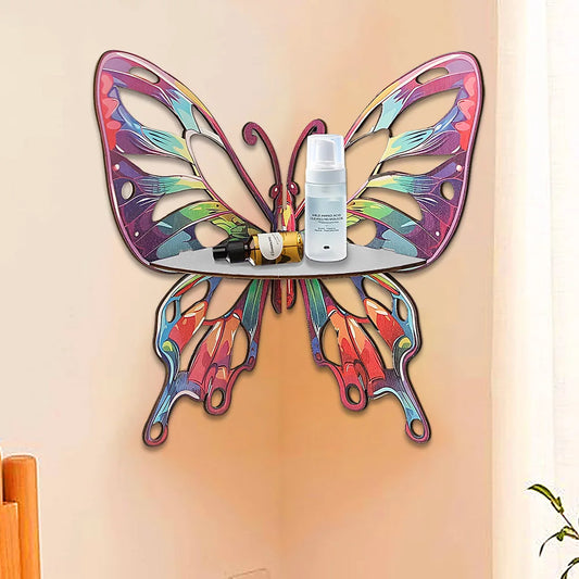 HomeFyZy ButterflyShelf™ Wall Decor Crystal Shelf Corner Hanging Organizer for Living Room