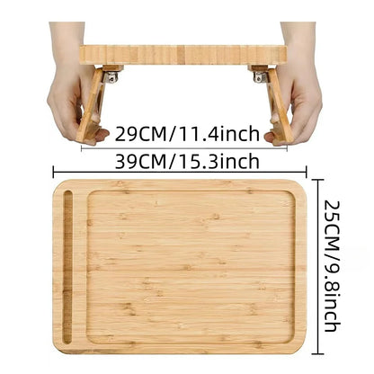 HomeFyZy Bamboo ClipTray™ - Clip On Side Table Couch Arm With Phone Holder