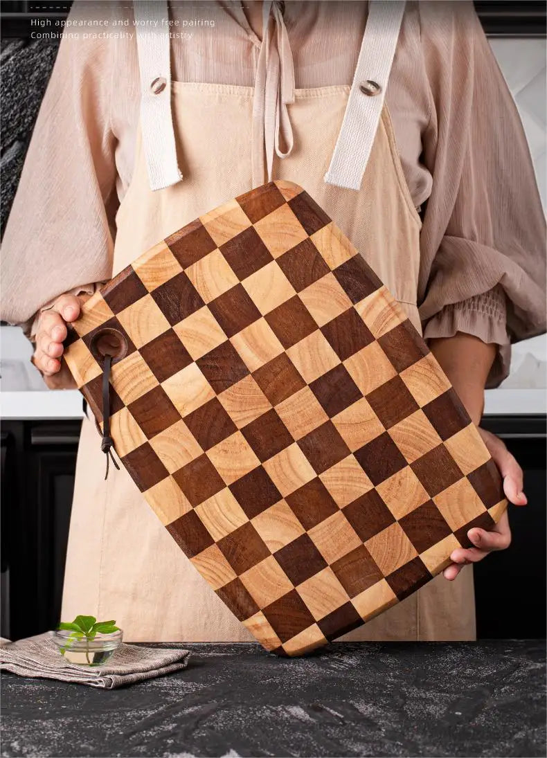 HomeFyZy BoardCraft™ Checkerboard Cutting Board - Stylish Butcher Block