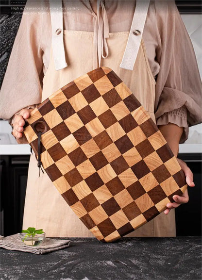 HomeFyZy BoardCraft™ Checkerboard Cutting Board - Stylish Butcher Block