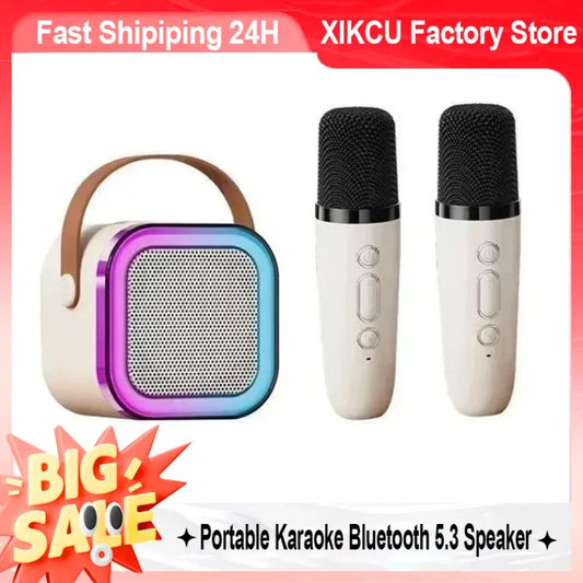HomeFyZy SongWave™ – Portable Bluetooth Karaoke Speaker with Wireless Mic