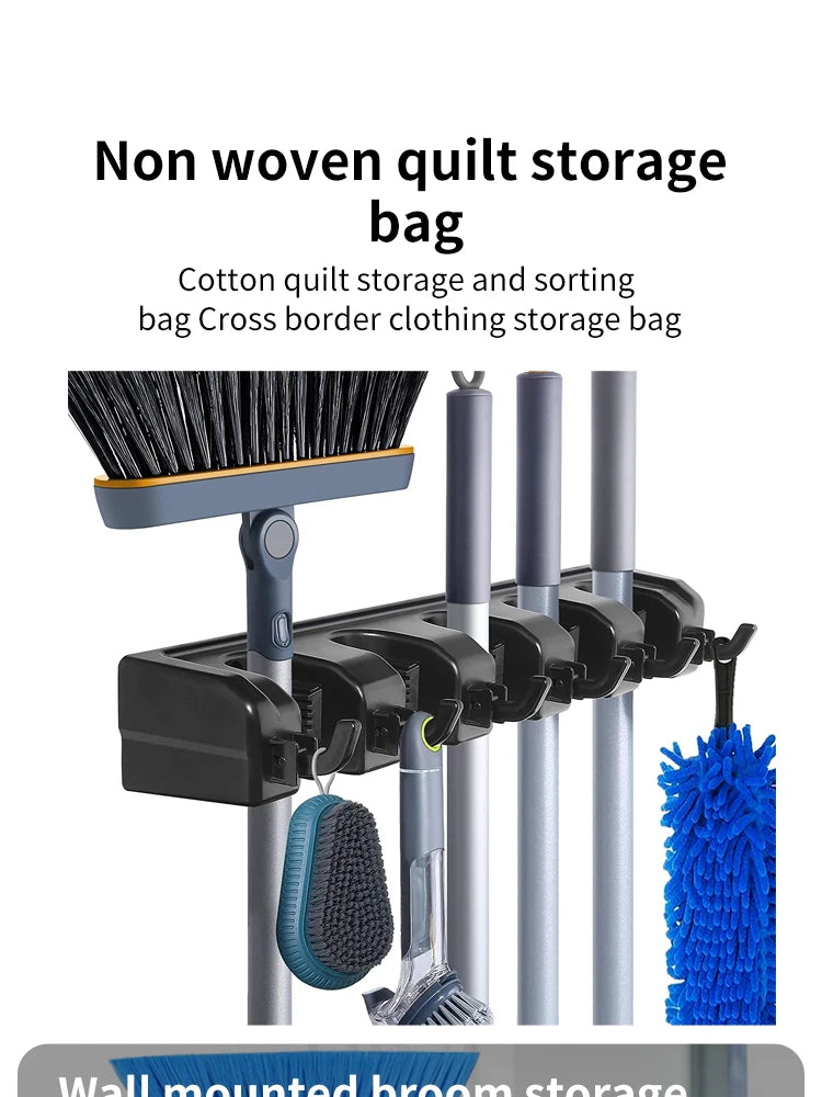 HomeFyZy GripRack™ – Wall-Mounted Mop & Broom Organizer