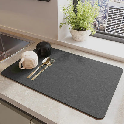 HomeFyZy QuickDry Sink Mat™ - Large Kitchen Super Absorbent Mat, Coffee Dish Draining Mat Drying Mat Quick Dry