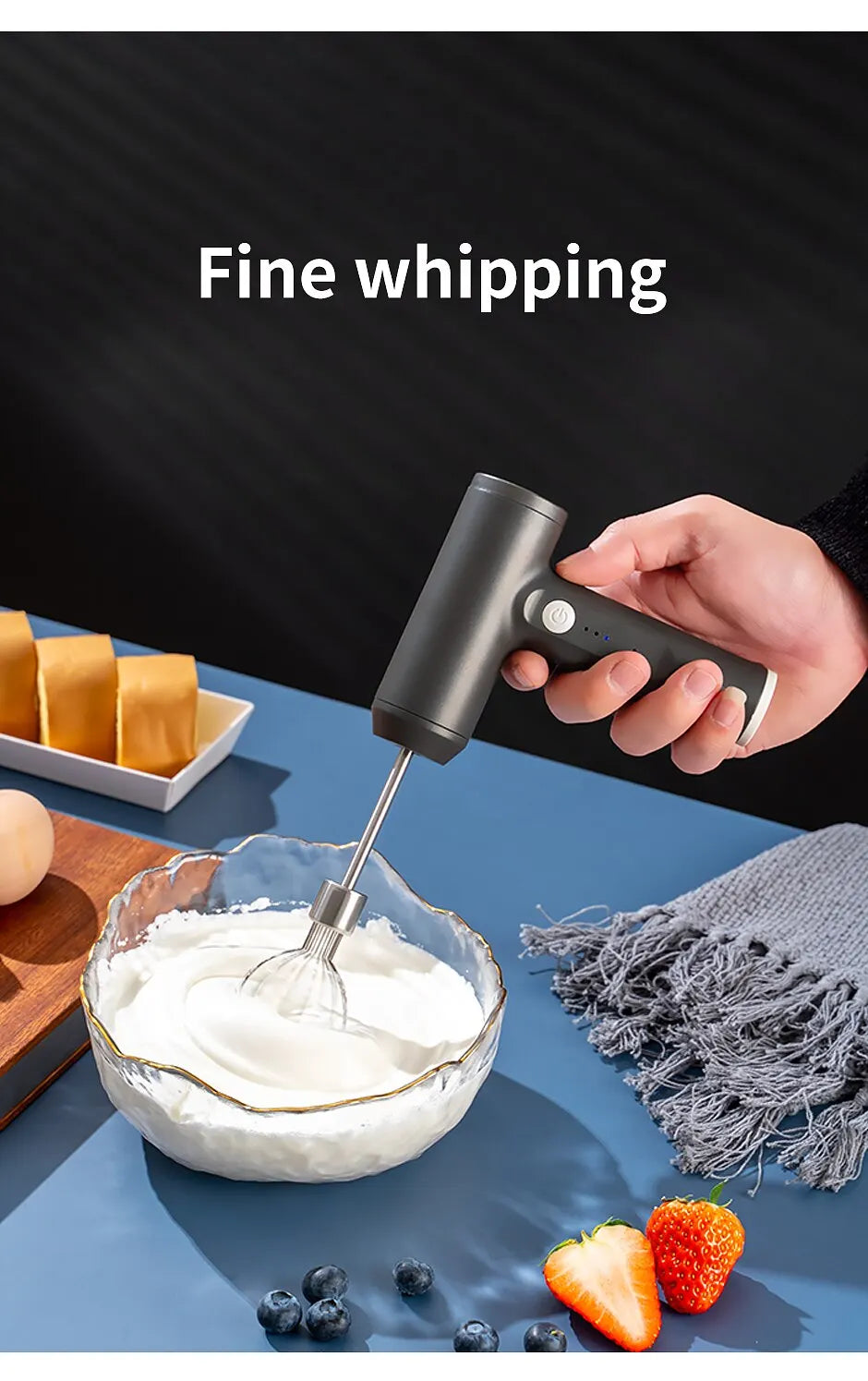 HomeFyZy MixMate™ - Automatic Whisk Dough 3 Speeds Egg Beater Baking Dough Cake Cream Mixer