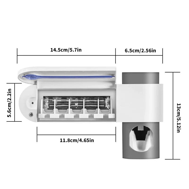 HomeFyZy UVSmart Brush Station™- Toothbrush Holder Wall Mounted Solar UV Light Sterilizer
