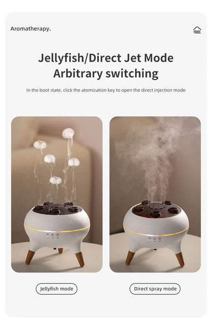 HomeFyZy Dynamic JellyMist™ - Air Humidifier 250ml Essential Oil Diffuser Remote Control with 7 Colorful Night Lights
