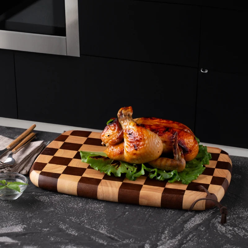 HomeFyZy BoardCraft™ Checkerboard Cutting Board - Stylish Butcher Block